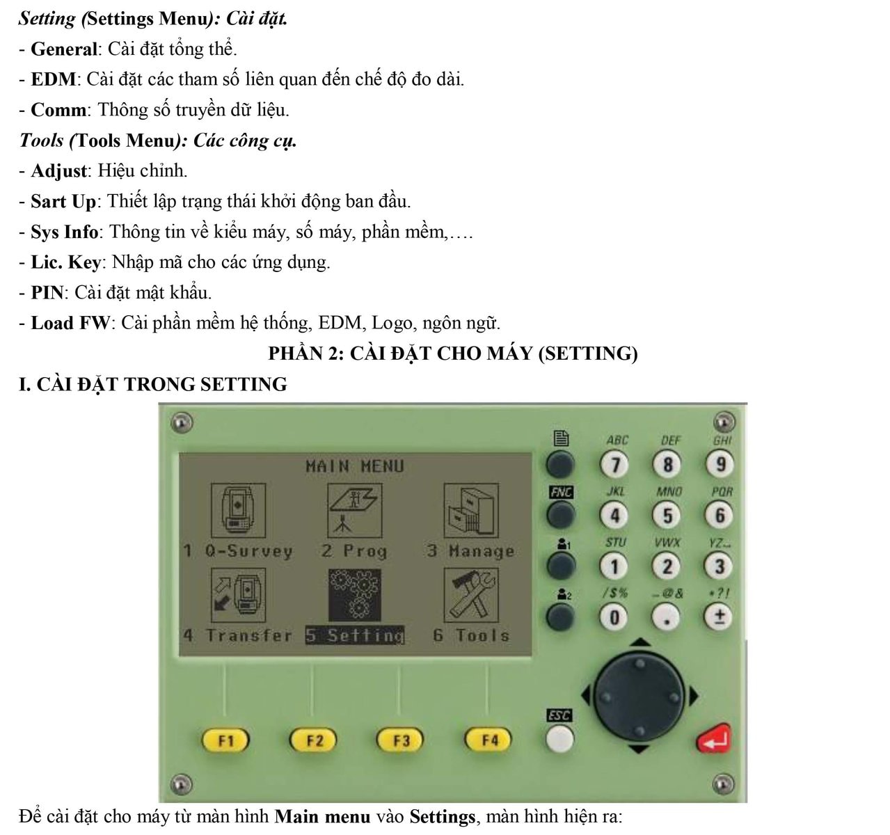 Hướng dẫn sử dụng máy toàn đạc điện tử Leica TS-02 VÀ TS-06 6 hướng dẫn sử dụng máy toàn đạc Leica TS02 TS06