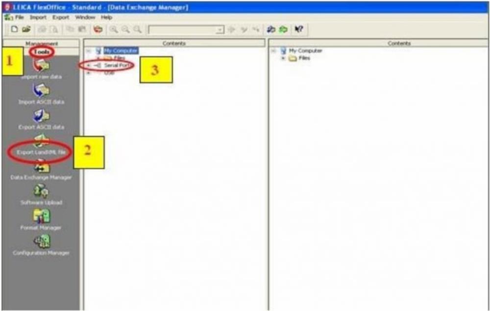 cách trút dữ liệu máy toàn đạc Leica