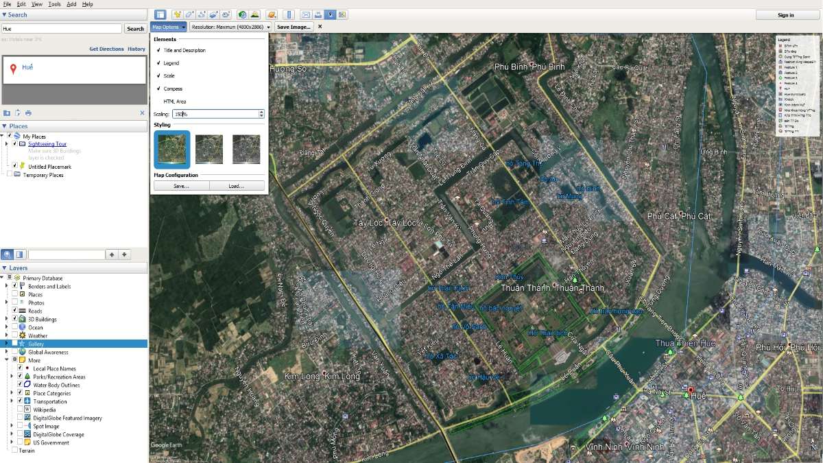Lấy đường đồng mức từ Google Earth 