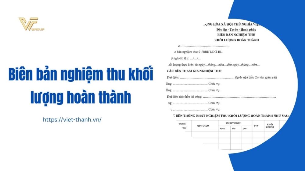 biên bản nghiệm thu khối lượng hoàn thành