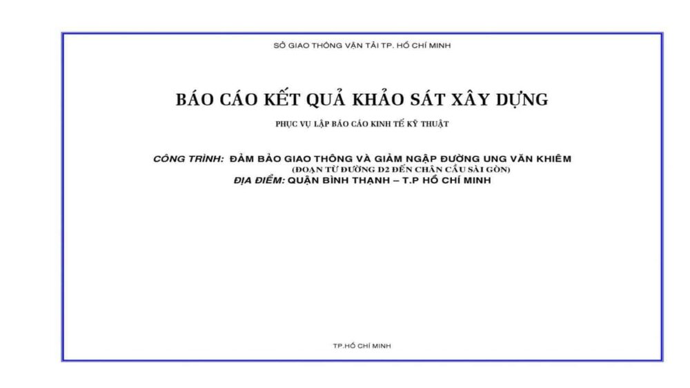 hồ sơ khảo sát xây dựng
