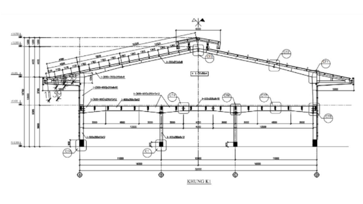 Bản vẽ mặt bằng định vị công trình đóng vai trò gì trong thi công? 3 Bản vẽ mặt bằng định vị công trình nhà xưởng