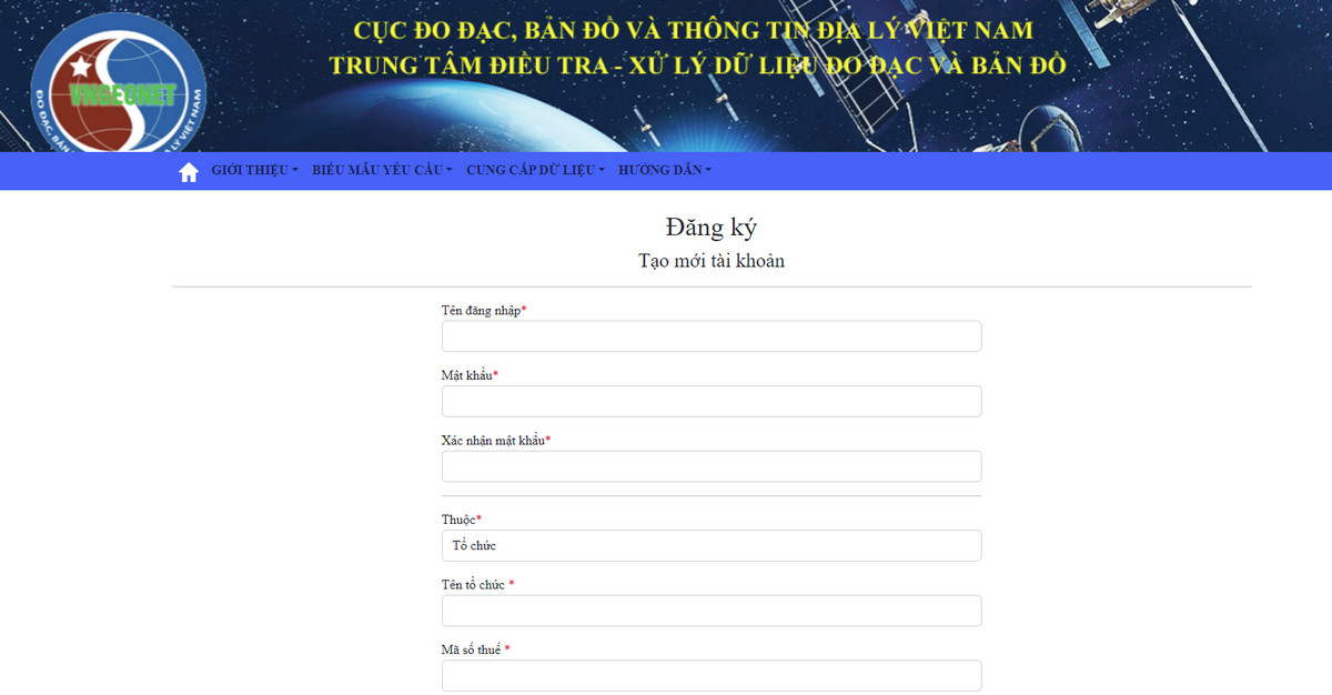 đăng ký tài khoản trạm cors Cục