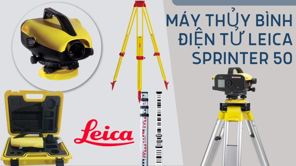 Bộ Sản Phẩm đầy đủ Của Máy Thuỷ Bình điện Tử Leica Sprinter 50