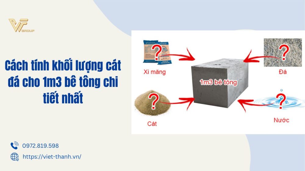 tính khối lượng cát đá cho 1m3 bê tông