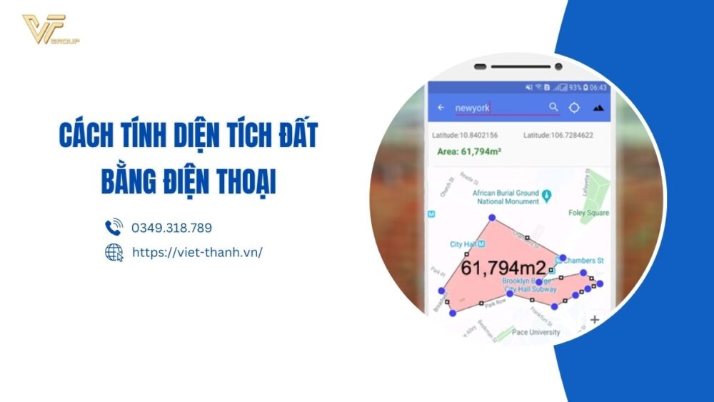 cách tính diện tích đất bằng điện thoại