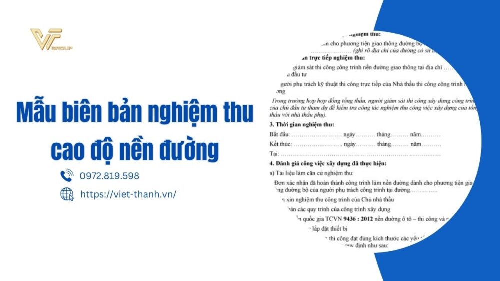 Mẫu biên bản nghiệm thu cao độ nền đường