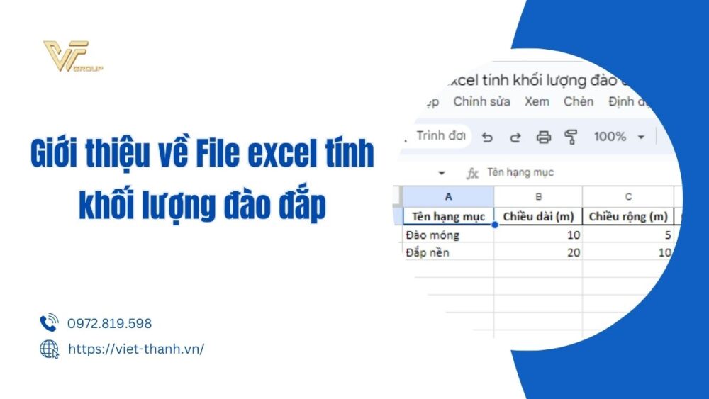file excel tính khối lượng đào đắp