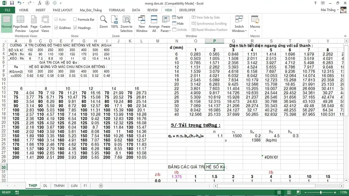 File excel tính toán móng đơn đầy đủ nhất 4 file excel tính toán móng đơn