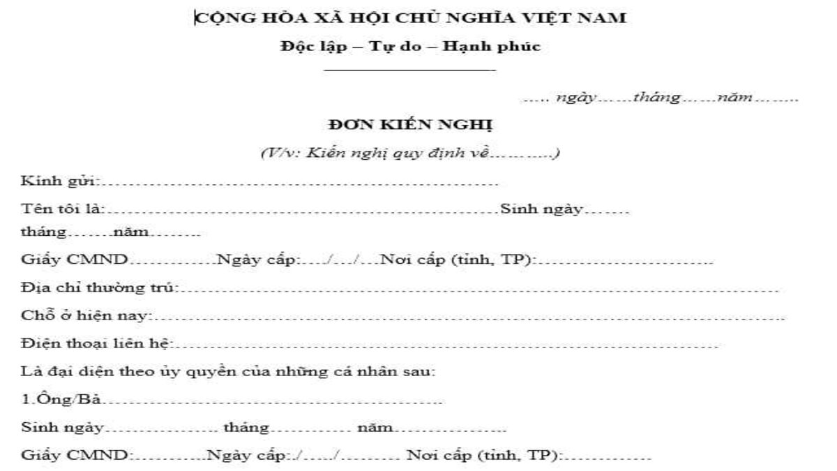 cách viết đơn kiến nghị về đất đai
