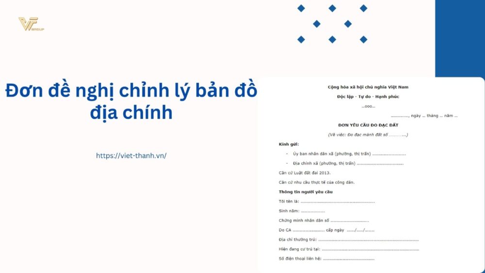 Đơn đề nghị chỉnh lý bản đồ địa chính