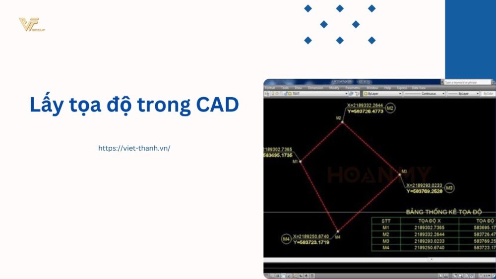 Lấy tọa độ trong cad