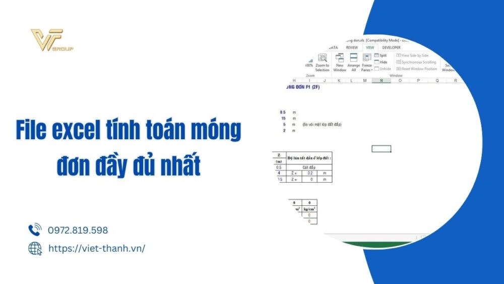 file excel tính toán móng đơn