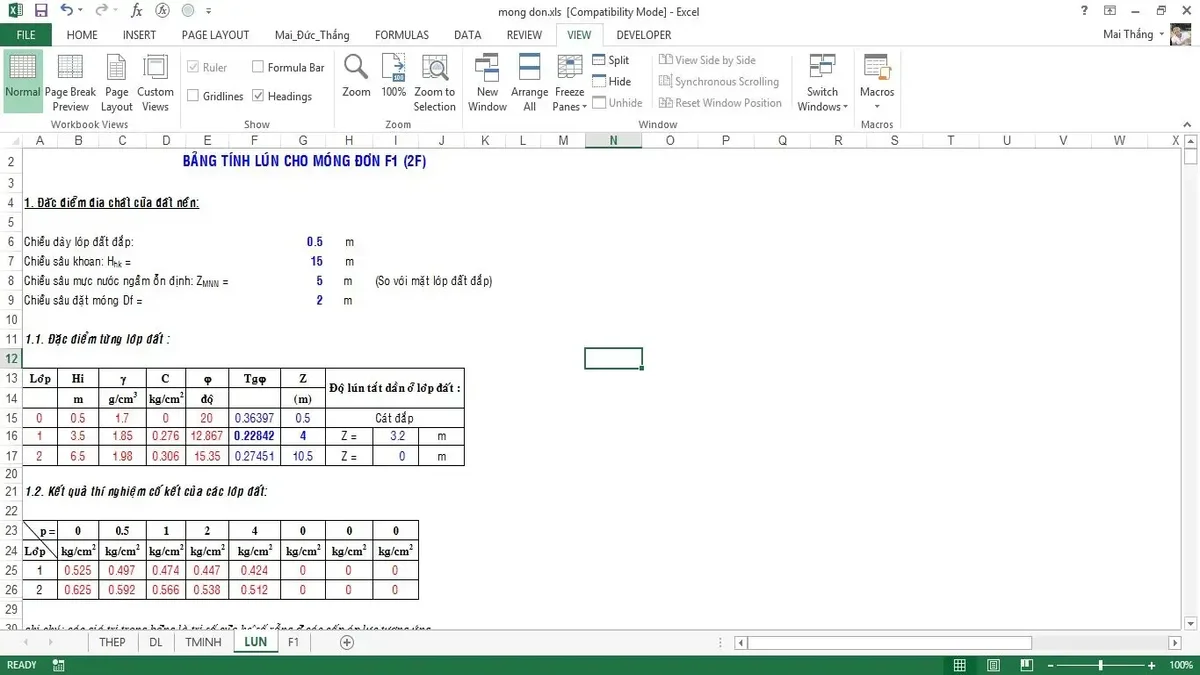 File excel tính toán móng đơn đầy đủ nhất 3 file excel tính toán móng đơn