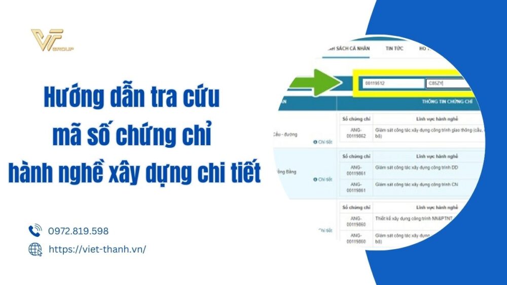 tra cứu mã số chứng chỉ hành nghề xây dựng