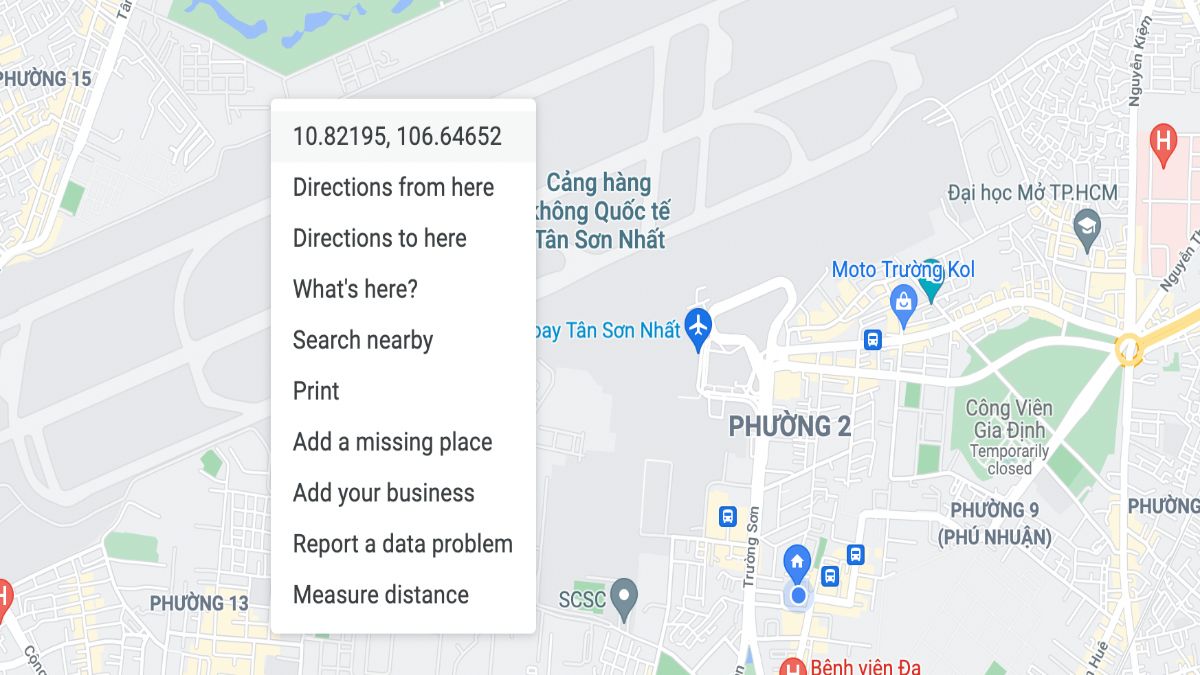 Xác định phương hướng trên google map