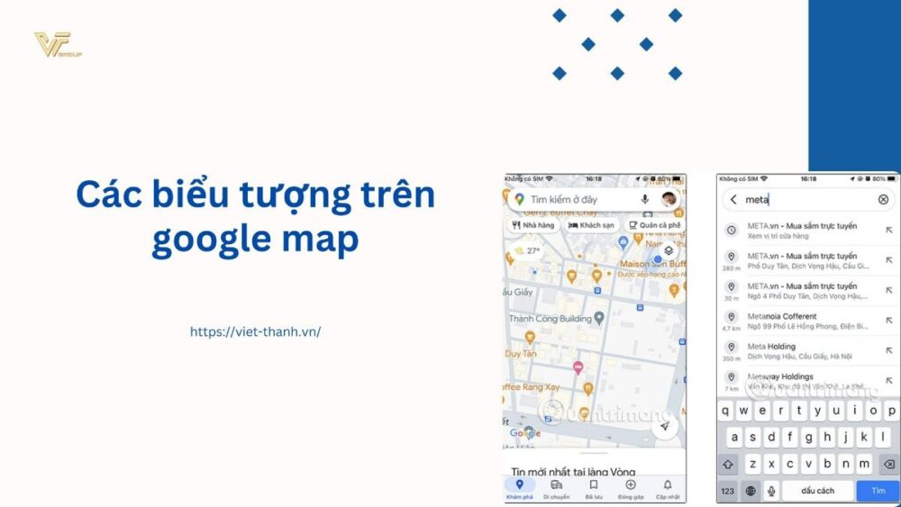 Các biểu tượng trên google map