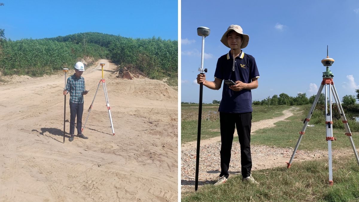 kết hợp bộ phát radio với máy RTK