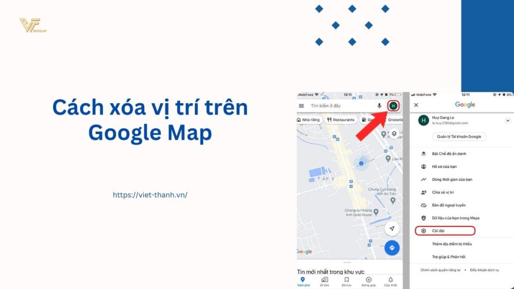 Cách xóa vị trí trên Google Map