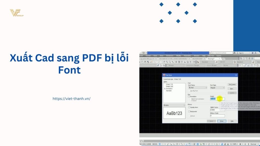 Xuất Cad sang PDF bị lỗi Font