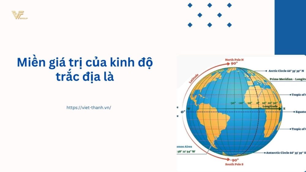 Miền giá trị của kinh độ trắc địa là