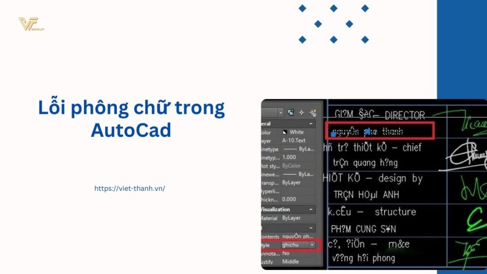 Lỗi phông chữ trong Autocad