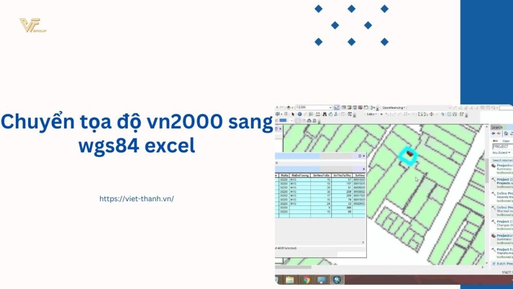 Chuyển tọa độ vn2000 sang wgs84 excel