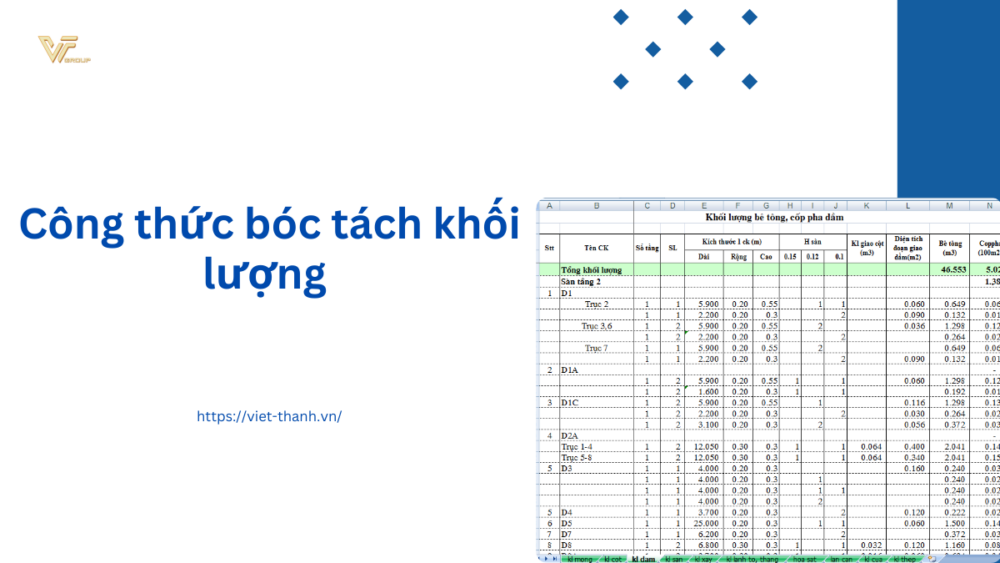 Công thức bóc tách khối lượng