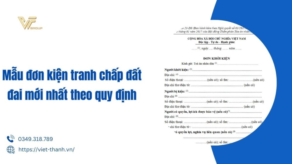 Mẫu đơn kiện tranh chấp đất đai