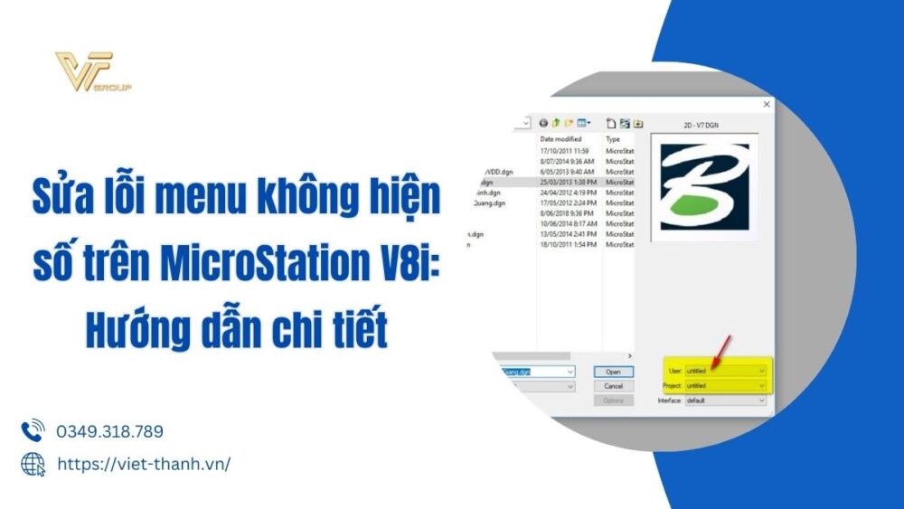 Sửa lỗi menu không hiện số trên Microstation V8i