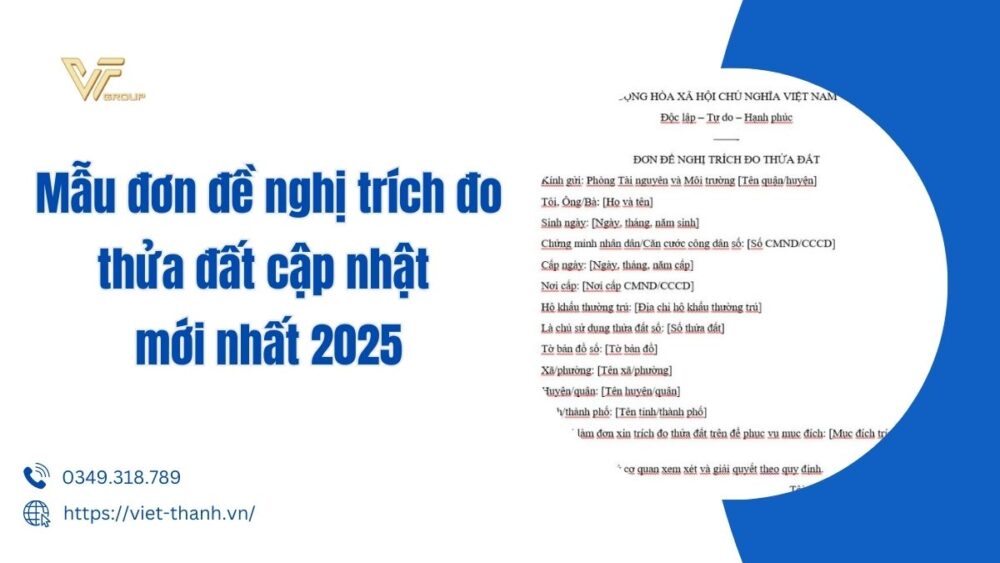 Mẫu đơn đề nghị trích đo thửa đất