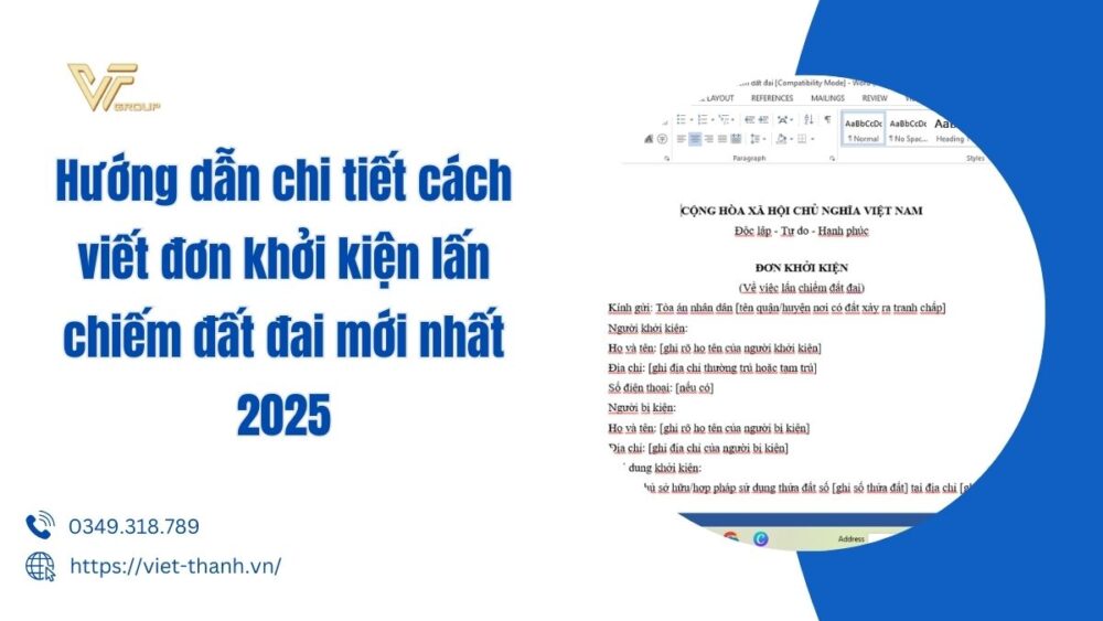 Mẫu đơn khởi kiện lấn chiếm đất đai