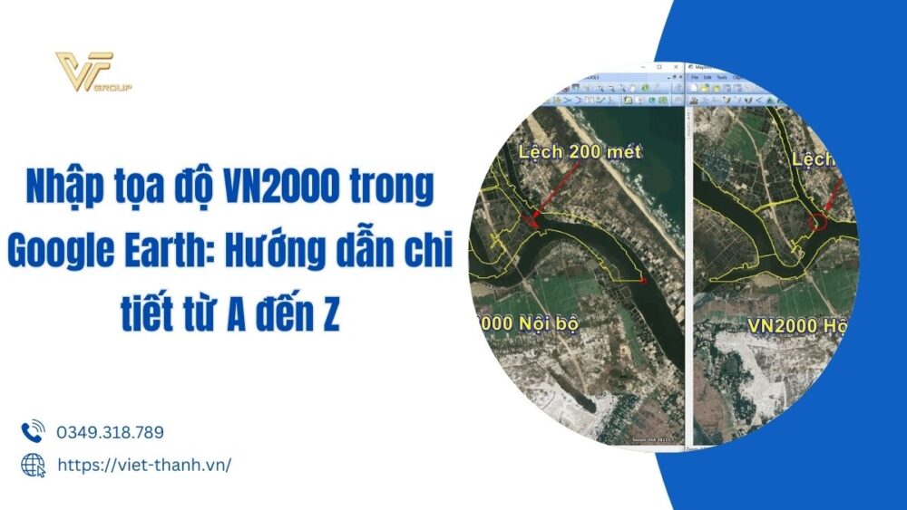 Nhập tọa độ VN2000 trong Google Earth