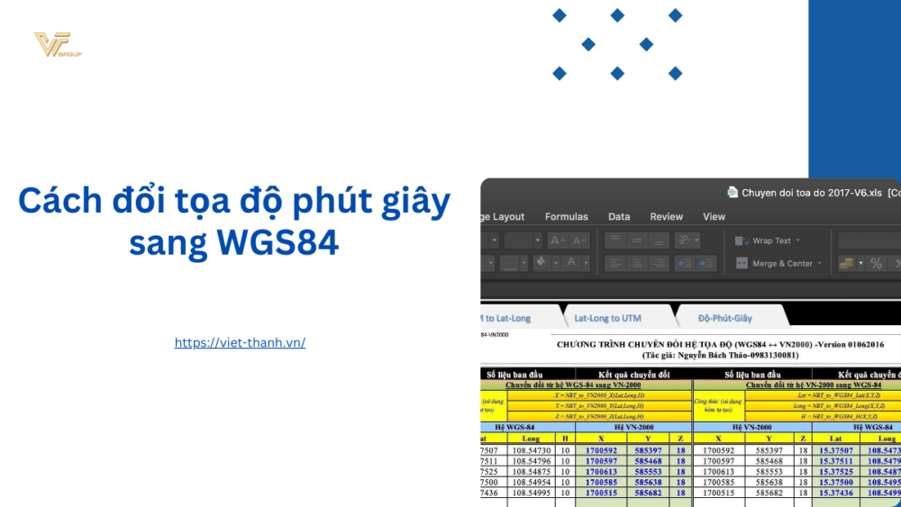 Cách đổi tọa độ phút giây sang WGS84