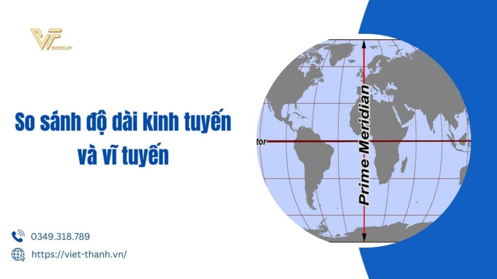 so sánh độ dài kinh tuyến và vĩ tuyến