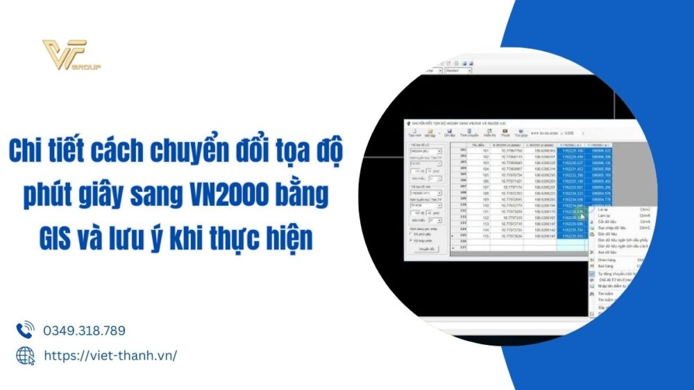 Chuyển đổi tọa độ phút giây sang VN2000