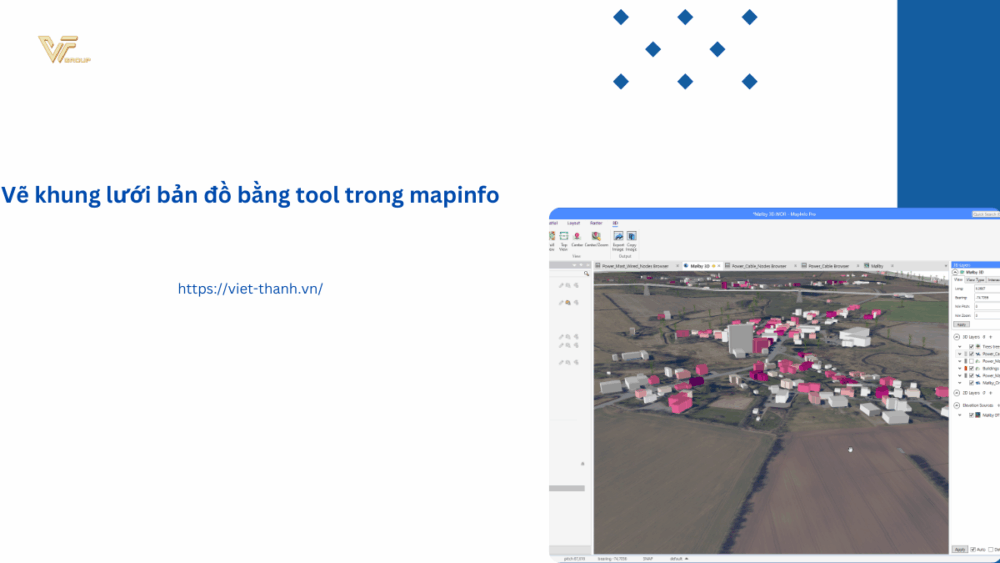 Vẽ khung lưới bản đồ bằng tool trong mapinfo