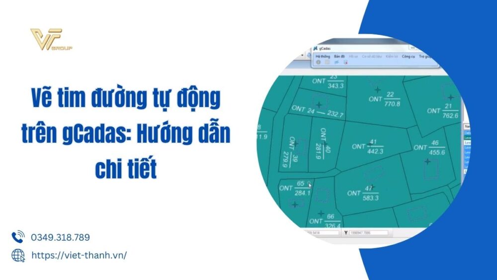 vẽ tim đường tự động trên gCadas