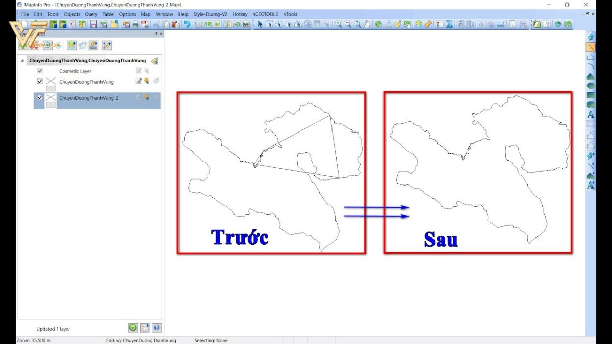 Hướng dẫn chi tiết cách sửa lỗi chuyển đường thành vùng trong Mapinfo 1 Lỗi chuyển đường thành vùng trong mapinfo