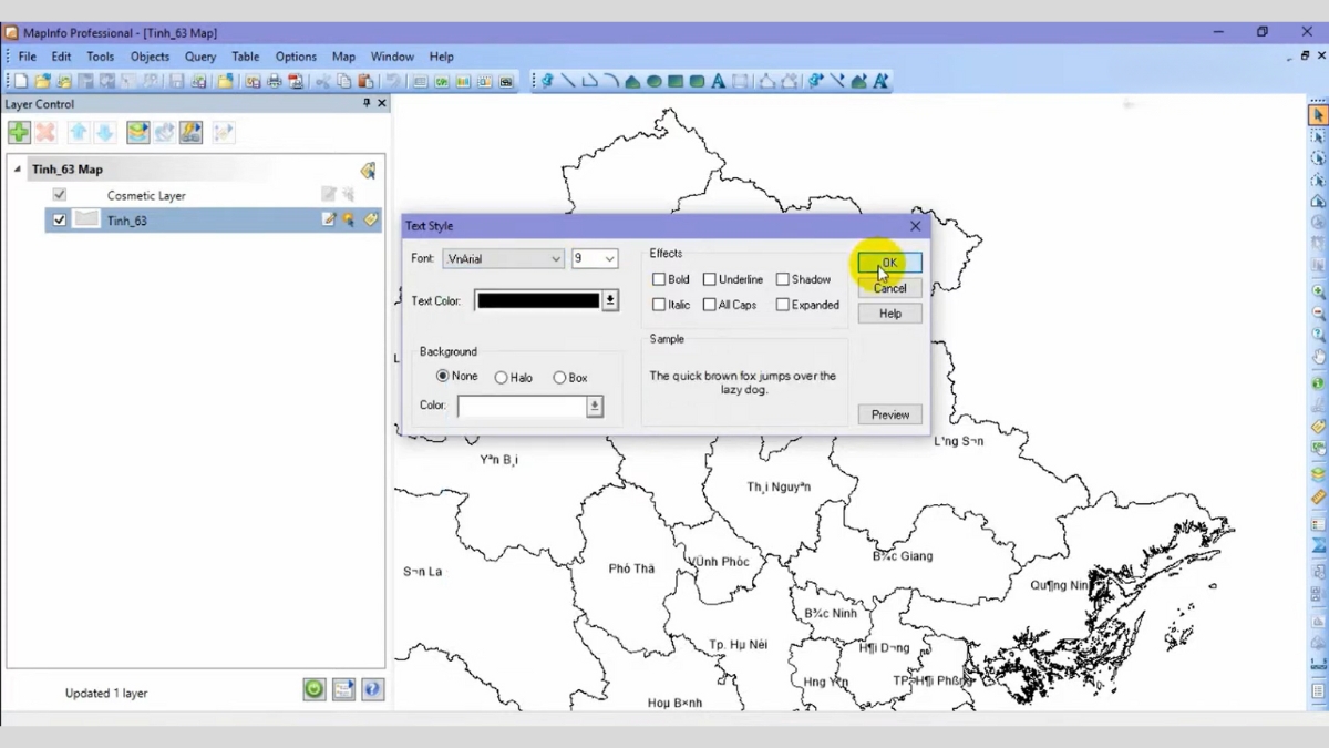 Hướng dẫn cách sửa lỗi font tiếng việt trong MapInfo hiệu quả cho người mới 3 Sửa lỗi font tiếng việt trong Mapinfo