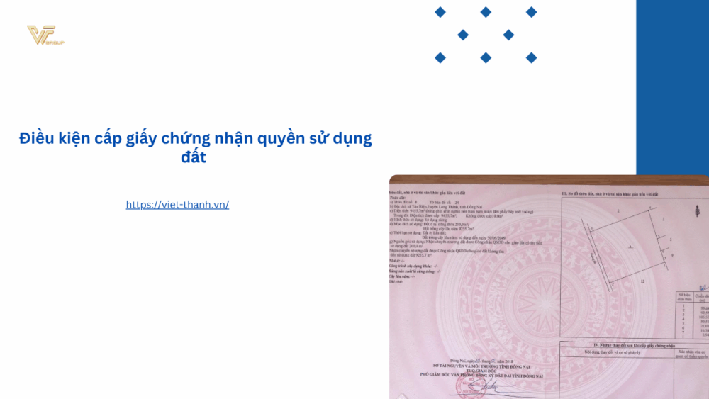 Điều kiện cấp giấy chứng nhận quyền sử dụng đất