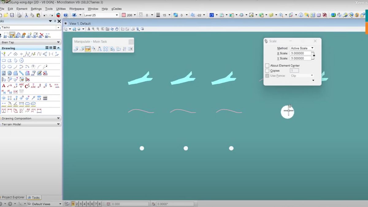 Lệnh Scale trong MicroStation v8i – Cách phóng to, thu nhỏ bản vẽ chính xác 2 Lệnh Scale trong MicroStation v8i