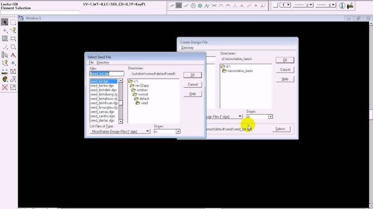 Tạo seed file trong Microstation