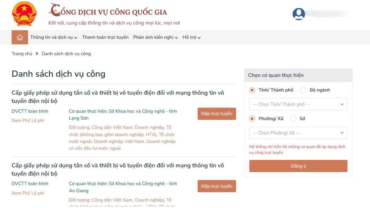 đăng ký tần số bộ đàm